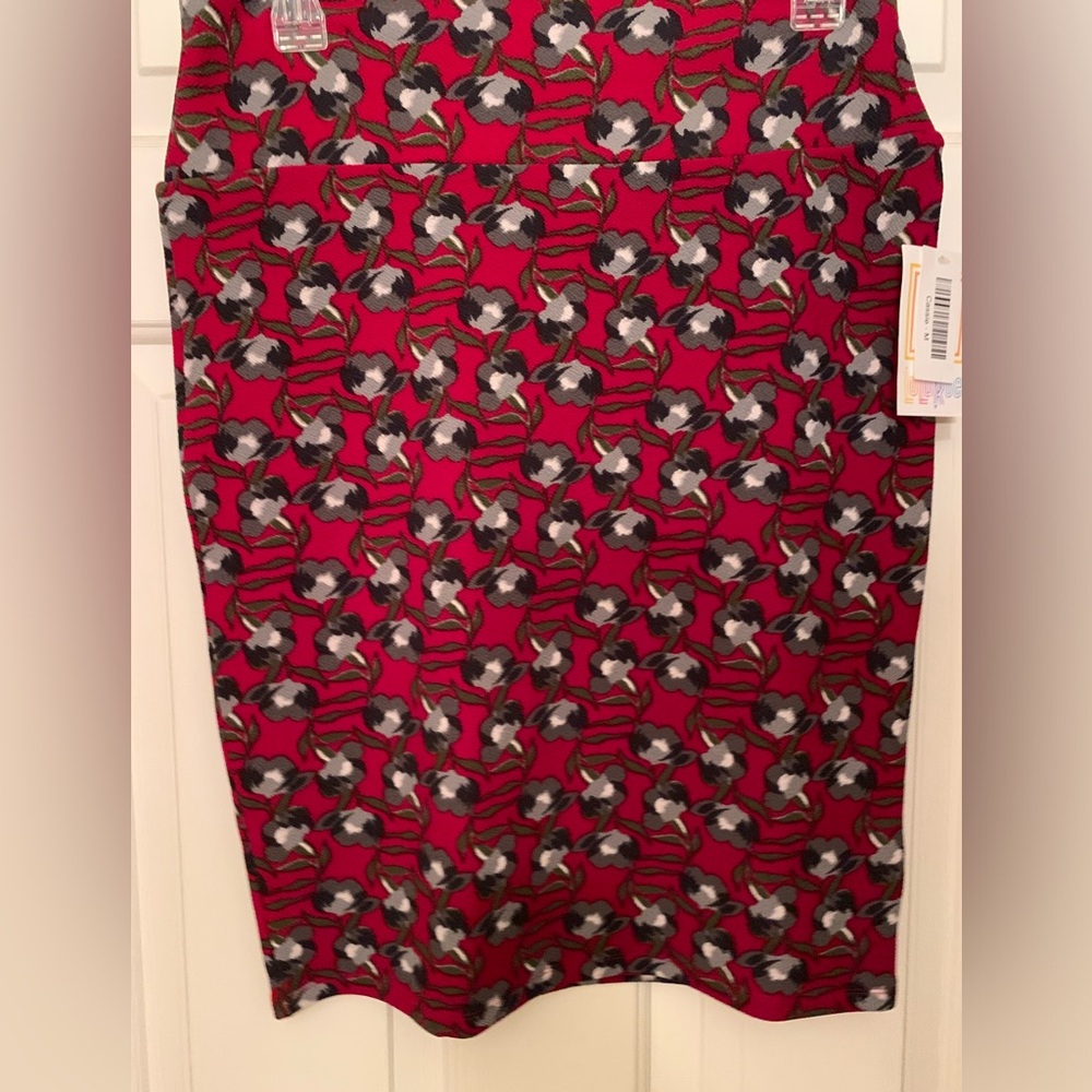 LuLaRoe NWT Medium Cassie red/grey floral